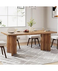 Tribesigns 63-inch Dining Table for 4-6, Farmhouse Kitchen Table with Large Tabletop, Rectangular Dinner Eating Table