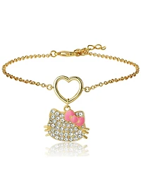 Hello Kitty Sanrio Pave Heart Charm Bracelet – Sparkling Cute Accessory