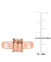 Morganite Emerald-Cut Solitaire Wide Width Statement Ring (1-1/2 ct. t.w.) 14k Rose Gold