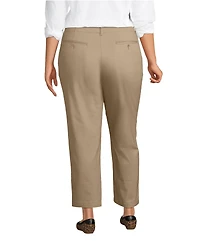 Lands' End Women's Mid Rise Classic Straight Leg Chino Ankle Pants