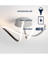 Jonathan Y Chantelle 19.5" 1-Light Modern Minimalist Aluminum Loop Integrated Led Semi Flush Mount