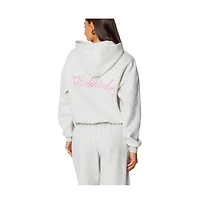 Edikted Womens Sasha Bow Detail Hoodie