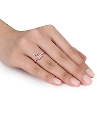 Morganite (1-1/2 ct. t.w.) & Diamond (1/10 Ring 14k Rose Gold