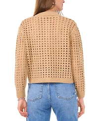 Vince Camuto Women's Long-Sleeve Pointelle Cardigan
