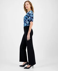 Anne Klein Petite High-Rise Pull-On Knit Trousers