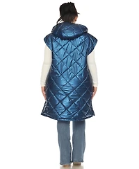 White Mark Plus Metallic Puffer Vest Jacket