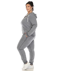 White Mark Plus Size Burnout Jogger Set