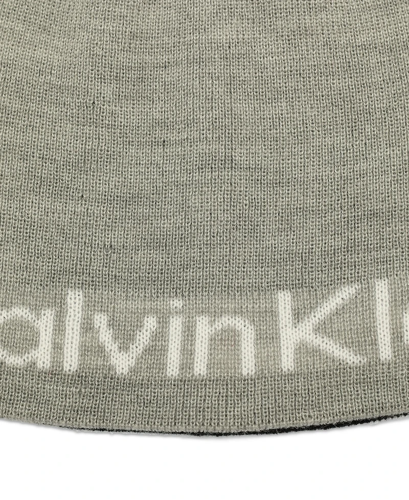 Calvin Klein Men's Large Logo Scarf & Beanie Set