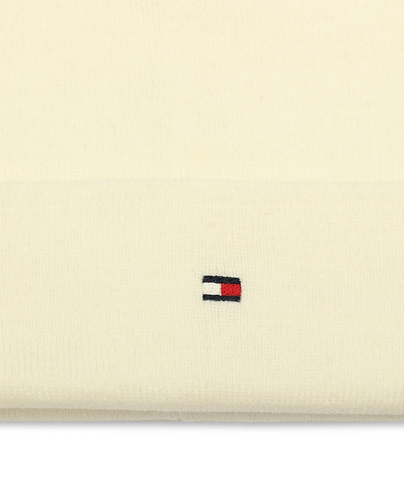 Tommy Hilfiger Men's Flag Embroidery Double Cuff Beanie
