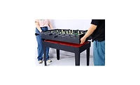 Slickblue 5-in-1 Multi-Game Table - Billiards, Push Hockey, Foosball, Ping Pong, and Basketball