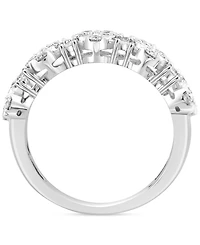 Effy Diamond Round & Baguette Cluster Ring (1-1/6 ct. t.w.) in 14k White Gold