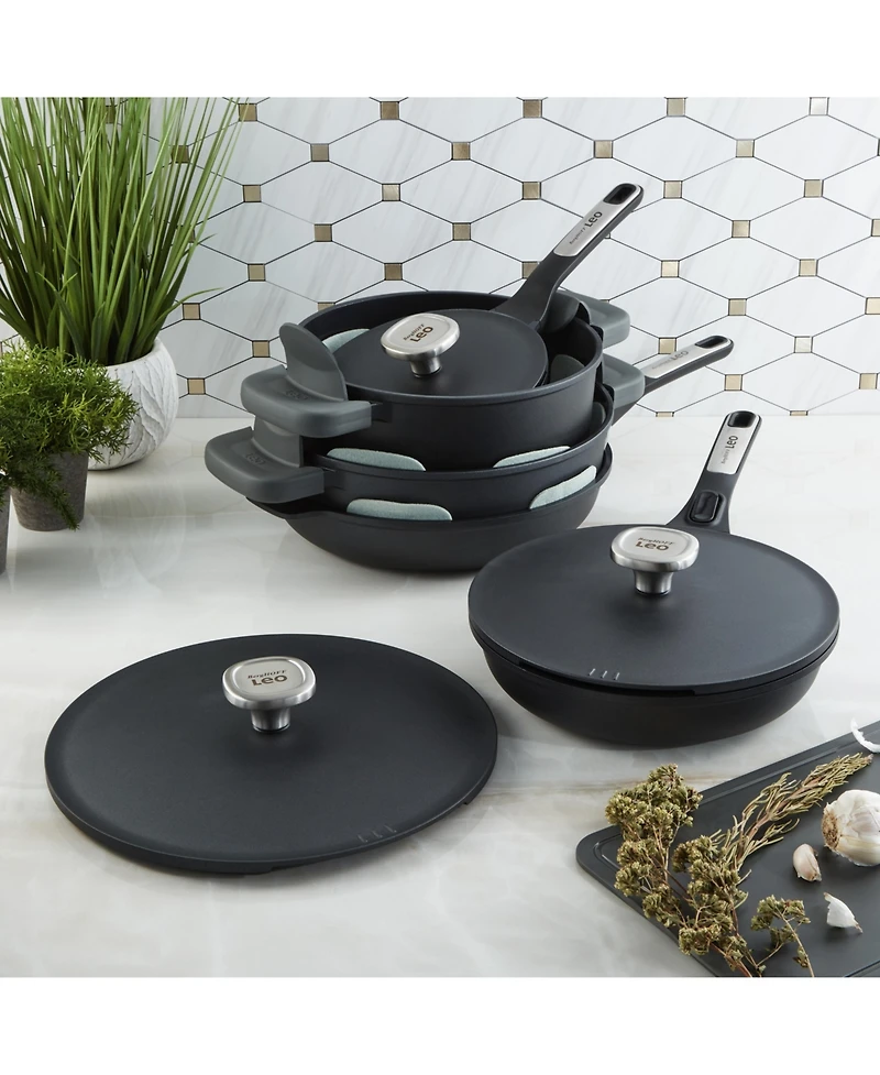 BergHOFF Leo Phantom 8pc Nonstick Ceramic Cookware Set, Recycled