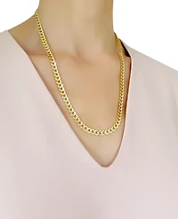 22" Open Curb Link Chain Necklace (5-3/4mm) in Solid 14k Gold