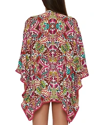 Trina Turk Women's Hawaiian Garden-Print Open-Front Tunic Cover-Up