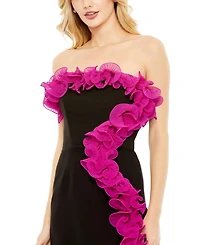 Mac Duggal Women's Strapless Ruffle Detail Mini Dress