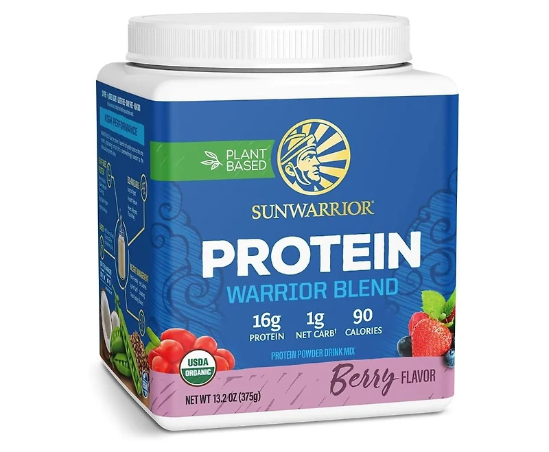 Warrior Blend Protein, Plant-Based Organic Protein Powder, Berry, Sunwarrior