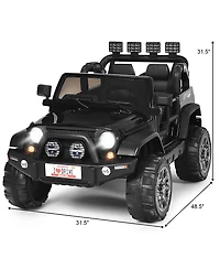 12V Kids Ride On Car 2 Seater Truck Rc Electric Vehicles w/ Storage Room