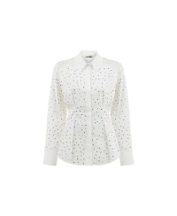 Nocturne Women's Rhinestone Embroidered Button-Up Shirt