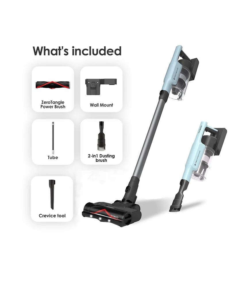 Tineco Go Pet Cordless Stick Vacuum with ZeroTangle Brush Technology, Powder Blue (GO303)