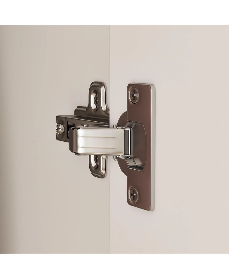 Famapy White 4-Door Armoires with Mirror, 2 Hanging Rods, 2-Drawers