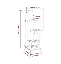 vidaXL Cat Tree White 17.9"x19.3"x40.6" Solid Wood Pine