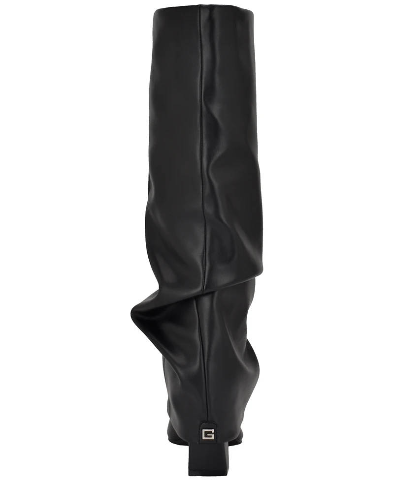 Guess Women's Geima Knee-High Foldover Slouch Tall Block Heel Dress Boots