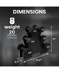 BalanceFrom Fitness Pound Neoprene Coated Dumbbell Set with Stand