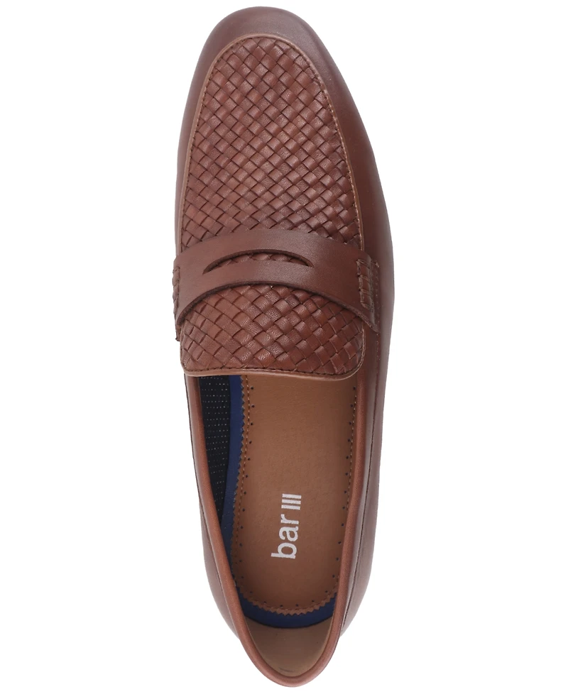Bar Iii Men's Beau Basketweave Apron Toe Penny Loafers, Created for Macy's