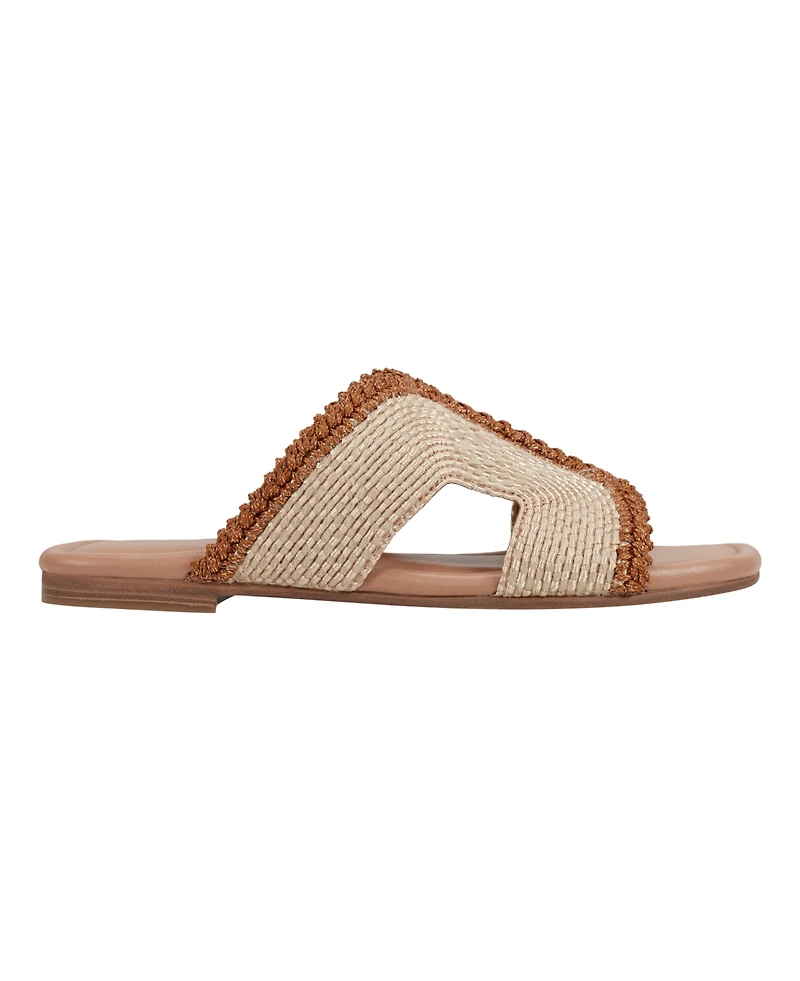 Marc Fisher Ltd Women's Nashie Slip On Square Toe Flat Sandals