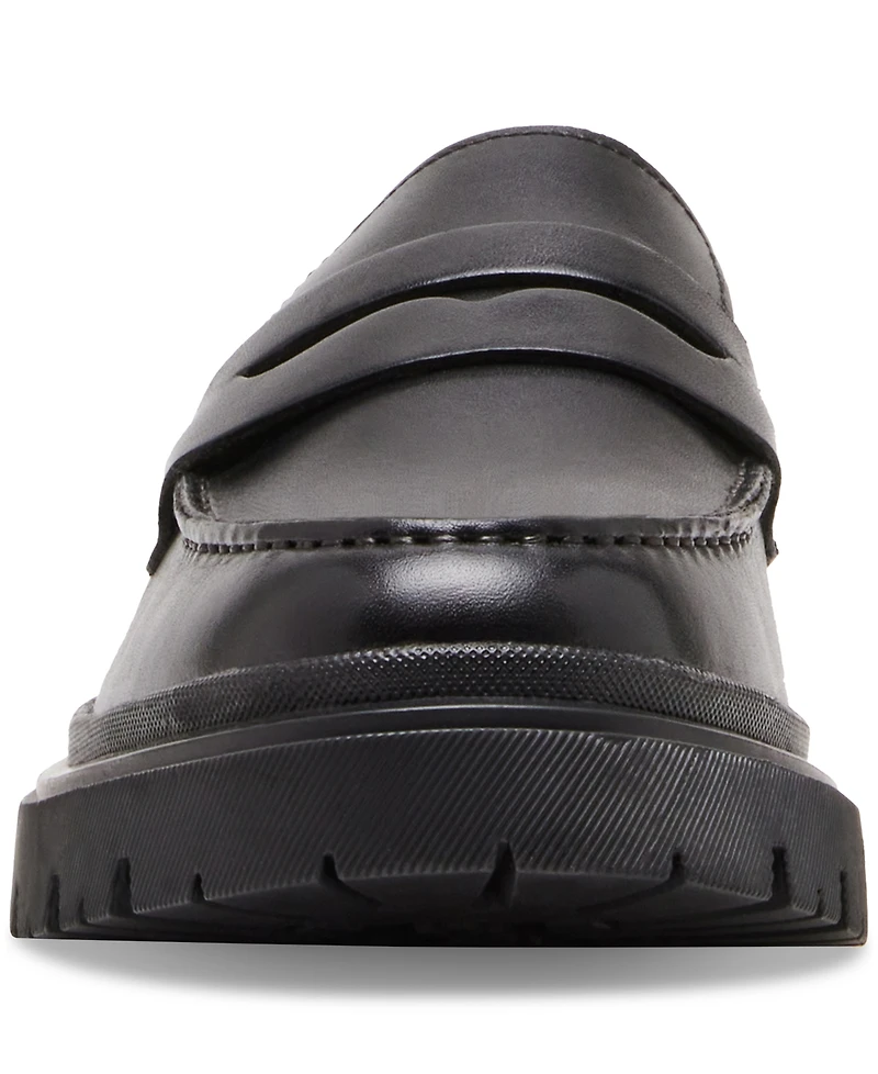 Steve Madden Men's Akkron Leather Lug-Sole Penny Loafers