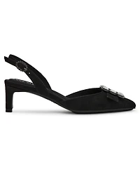 Anne Klein Women's Inez Crystal Ornament Kitten Heel Slingback Pumps