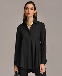 Donna Karan New York Women's A-Line Button Down Poplin Tunic