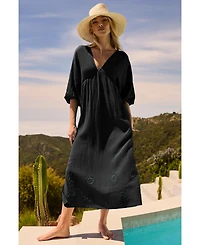 Trina Turk Women's Serene Cotton Gauze Back-Cutout Cover-Up Dress