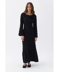 Nocturne Women's Backless Long Sleeve Maxi Dress