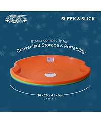 Flexible Flyer Flying Saucer 26" Plastic Snow Sled for Kids and Adults, Blue
