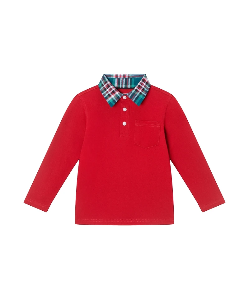 Andy & Evan Little Boys Toddler/Child Red Holiday Polo Pants Set