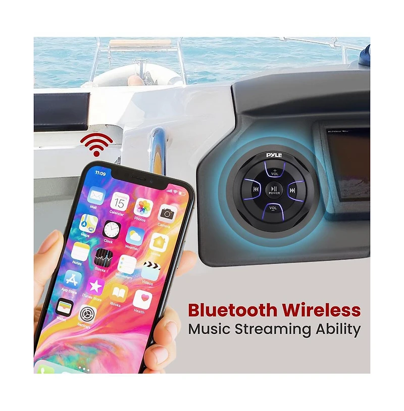 Pyle 2-Ch. Bluetooth Marine Amplifier Kit, Waterproof, 600 Watt