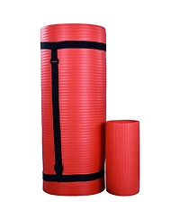 BalanceFrom Fitness 71"x24" Anti Tear Yoga Mat w/Strap, Knee Pad & Blocks
