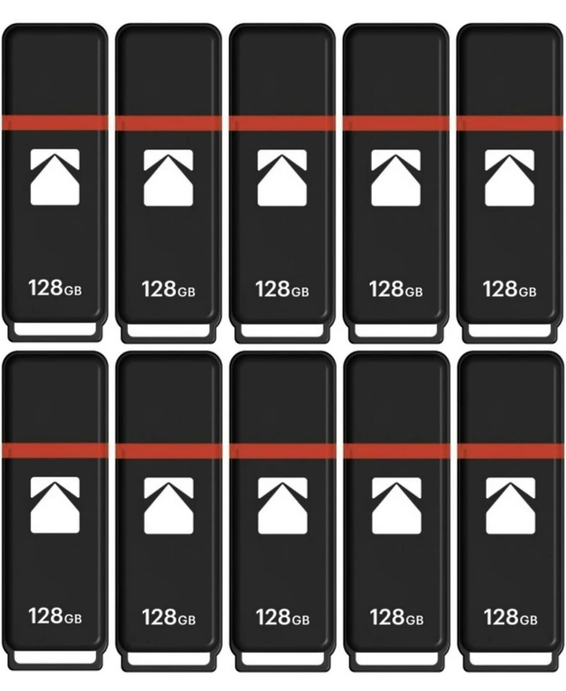 Kodak USB2.0 K100 128GB Flash Drive (10-pack)