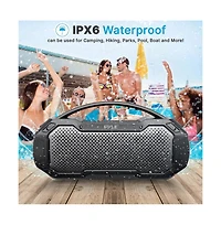 Pyle Portable Wireless Bluetooth Streaming Speaker With Tws Function & Microphone, Black