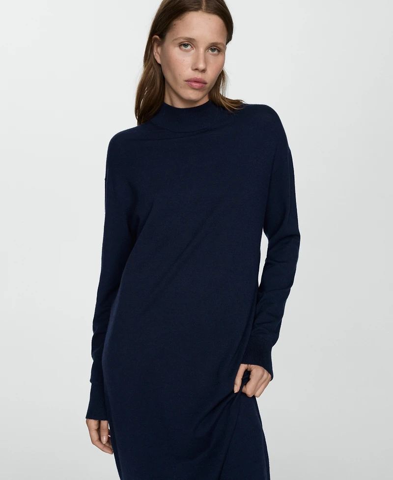 Mango Women's Round-Neck Knitted Dress