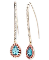 Emily in Paris Gold-Tone Pave & Color Crystal Threader Earrings
