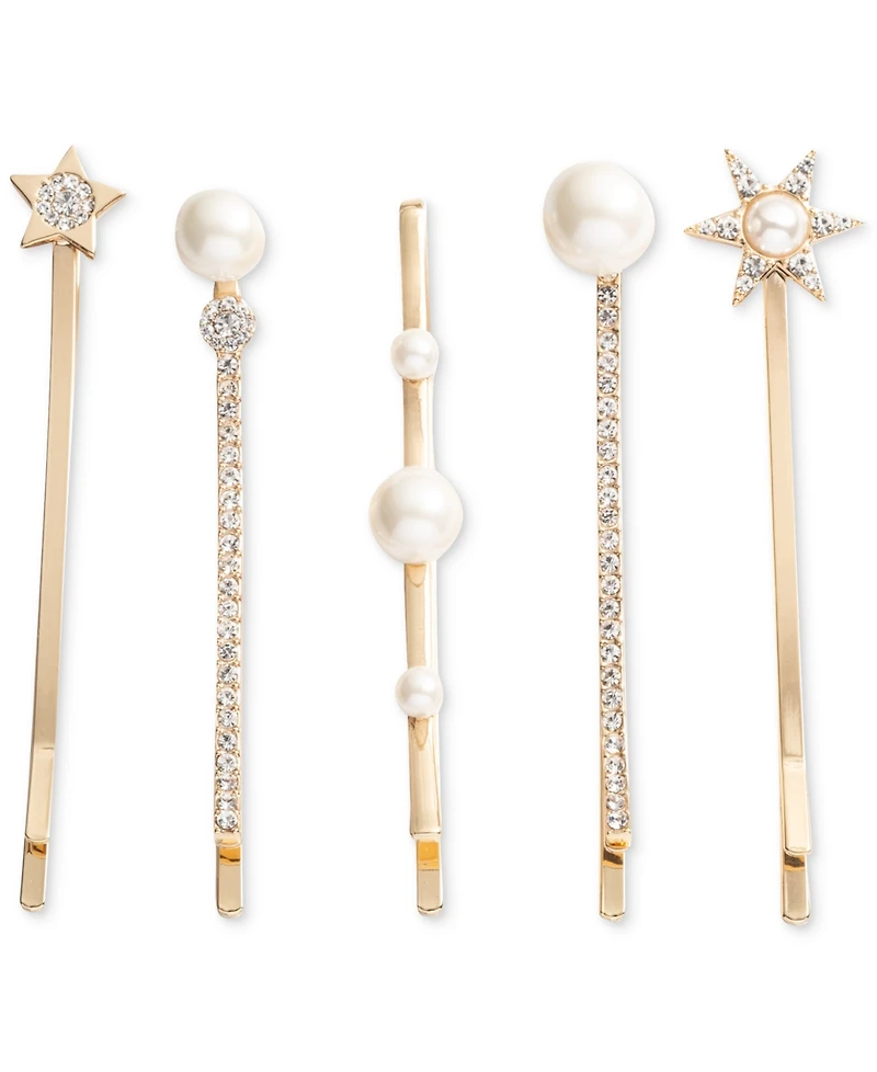 Emily in Paris 5-Pc. Gold-Tone Pave & Imitation Pearl Star Bobby Pin Set