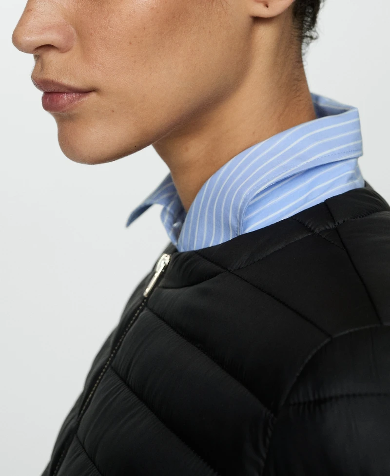 Mango Women's Pockets Detail Quilted Anorak