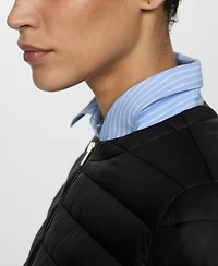 Mango Women's Pockets Detail Quilted Anorak