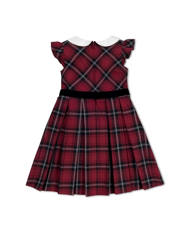 Hope & Henry Baby Girls Organic Flutter Sleeve Peter Pan Collar Party Dress
