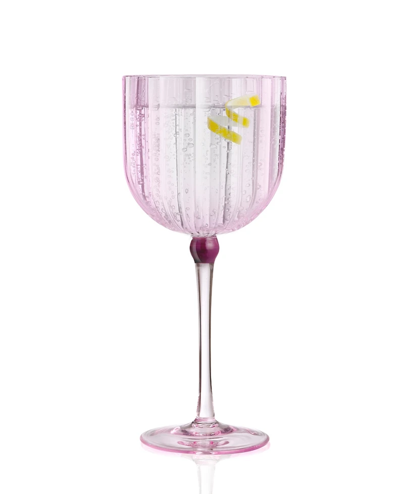 Qualia Glass Cranberry Goblets, Set of 4