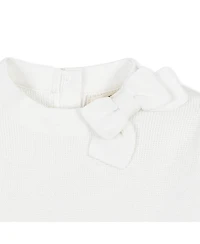 Hope & Henry Baby Girls Organic Long Sleeve Mock Neck Bow Detail Sweater Dress