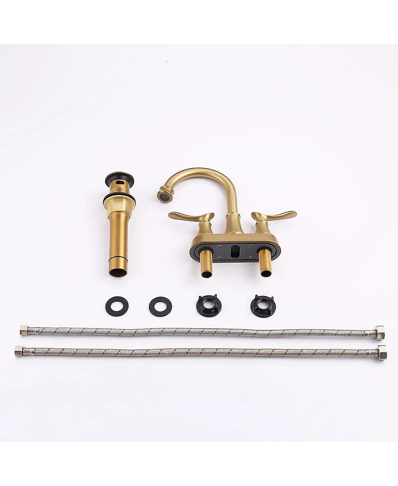 Slickblue 2-Handle 4-Inch Brushed Gold Bathroom Faucet Elegant and Stylish Design