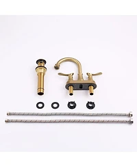 Slickblue 2-Handle 4-Inch Brushed Gold Bathroom Faucet Elegant and Stylish Design